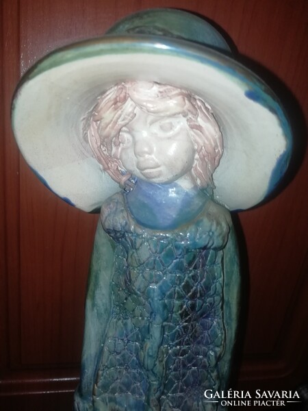 Kovács Éva kerámia Kalapos hölgy  36 cm  Sok Aukció és Akciók Vegye Vigye