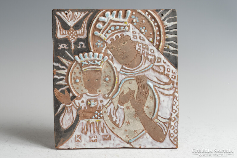 Kovács Margit faliplakett - Mária a gyermek Jézussal (25-0306)