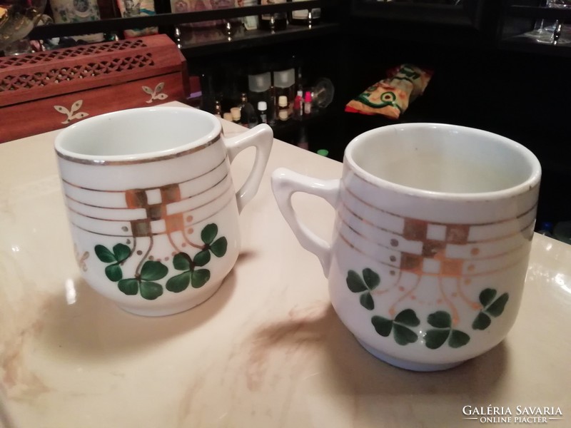 Genuine antique porcelain clover souvenir mugs on sale