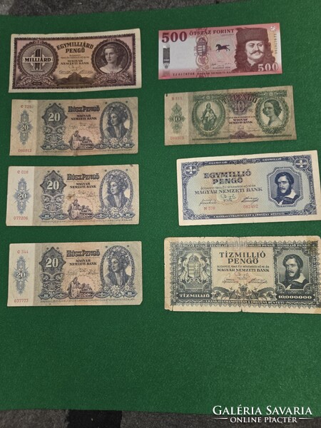 Magyar papírpénzek (8db)