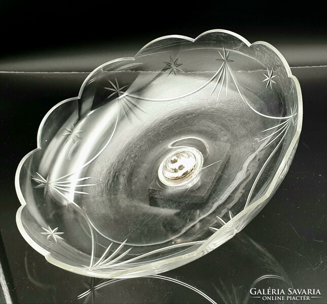 Szecessziós, ezüstözött figurális asztalközép, kínáló, aufsatz