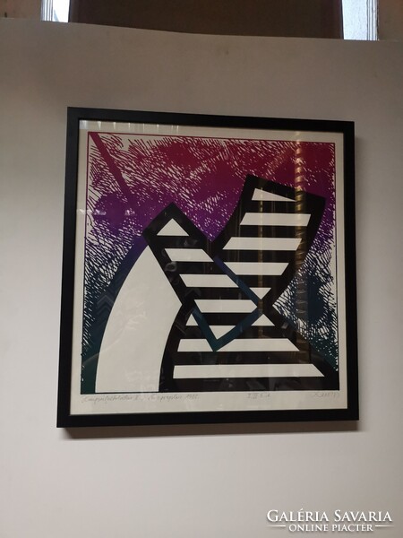 Lantos Ferenc Szitanyomat, papír "Hangsúlyeltolódás"