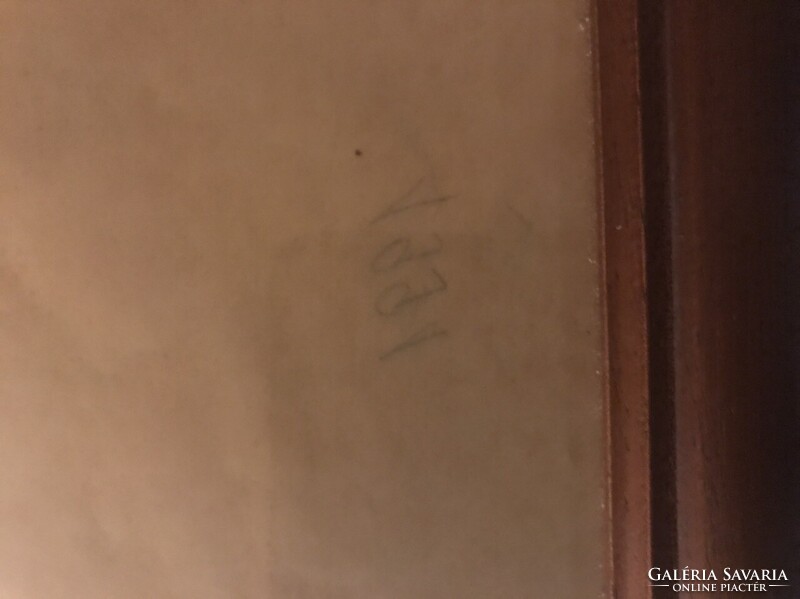 Oláh Mátyás "Zöld kislány" decoupage japán papír technikájú kép, aláírt, datált