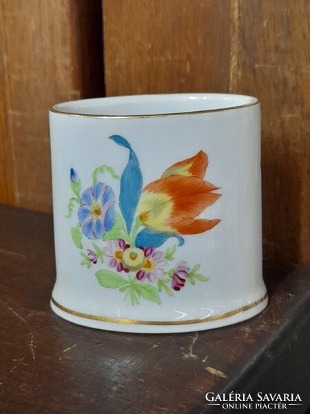 Herendi Pipacs Virágos Porcelán Cigaretta tartó.6 x 5.5 cm.