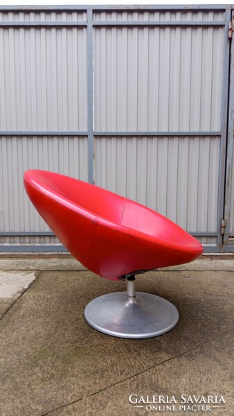 Eredeti, retro, modern (mid-century), piros RADAR forgó fotel eladó