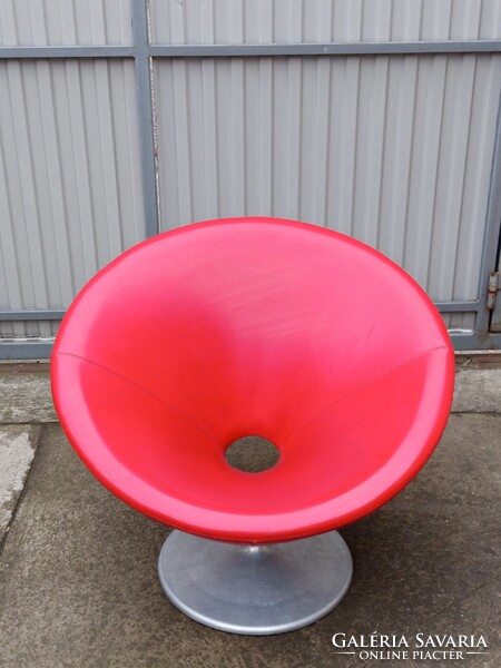 Eredeti, retro, modern (mid-century), piros RADAR forgó fotel eladó