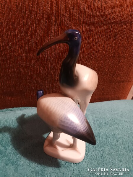 Hollóházi porcelán kézi festésű íbisz madár pár