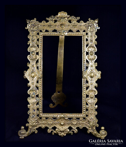 XX. sz ANTIK HISTORIZÁLÓ ASZTALI FOTÓ - FÉNYKÉP KERET ! TELJESEN RÉZ !!!