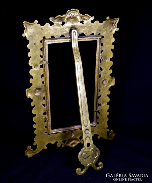 XX. sz ANTIK HISTORIZÁLÓ ASZTALI FOTÓ - FÉNYKÉP KERET ! TELJESEN RÉZ !!!