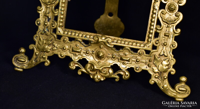 XX. sz ANTIK HISTORIZÁLÓ ASZTALI FOTÓ - FÉNYKÉP KERET ! TELJESEN RÉZ !!!