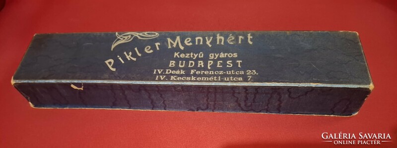 1900-as évek eleji magyar női bőrkesztyűk eredeti Pikler Menyhért dobozzal