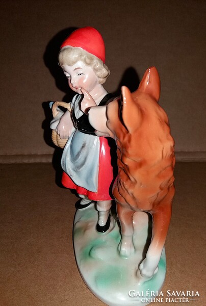 SZÉPSÉGES 1940'S Vintage NÉMET THÜRINGIA porcelán GRAFENTHAL -CARL SCHEIDIG - PIROSKA ÉS A FARKAS