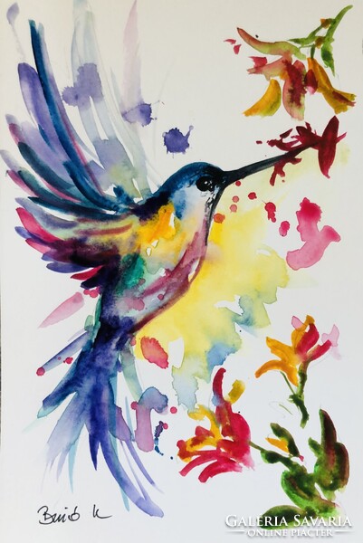 Kolibri sorozat art by Konrad Biro. Gyönyörű akvarell illusztráció. Egy hét-egy esély !
