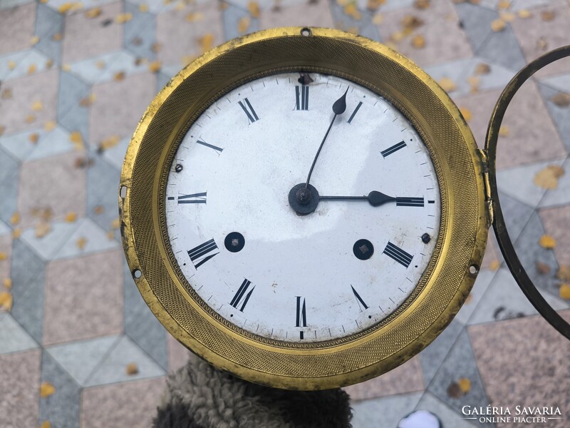 Biedermeier Empire Antik kandalló óra kép óra Keret Óra szerkezet ritkaság !