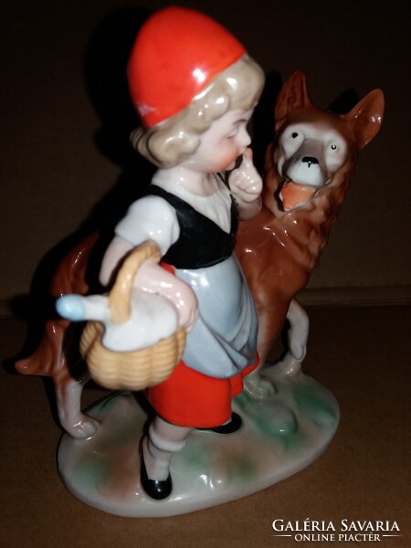 SZÉPSÉGES 1940'S Vintage NÉMET THÜRINGIA porcelán GRAFENTHAL -CARL SCHEIDIG - PIROSKA ÉS A FARKAS