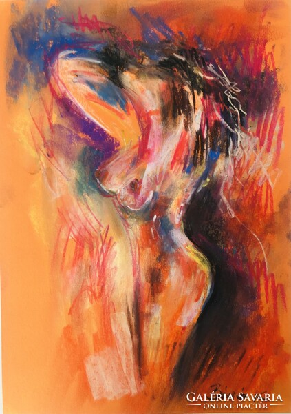 Csak a hajamat nézd. Pasztellkréta pasztellpapíron! A4 meret.Egy igazi kvalitás !