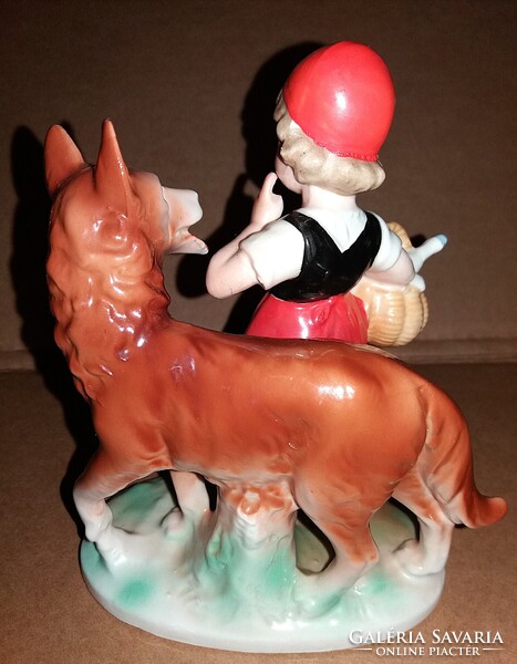 SZÉPSÉGES 1940'S Vintage NÉMET THÜRINGIA porcelán GRAFENTHAL -CARL SCHEIDIG - PIROSKA ÉS A FARKAS