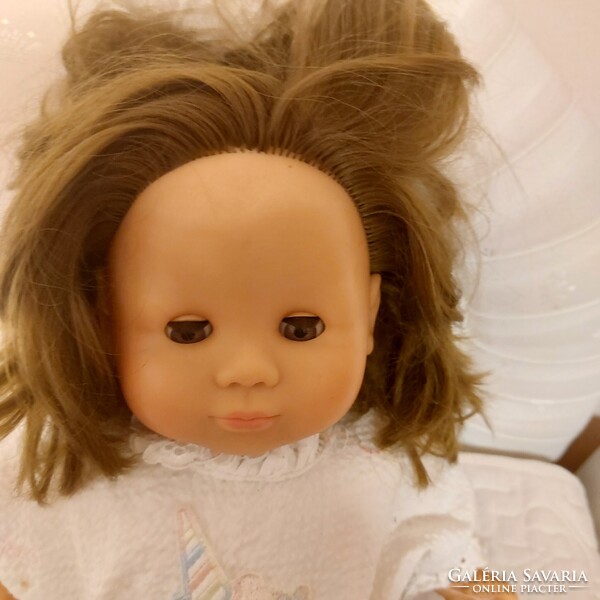 Götz baba eredeti, 43 cm, sorszámozott, hajas, alvós, barnaszemü