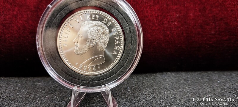 VI. Fülöp spanyol király ezüst colorizált érme – 40 EURO
