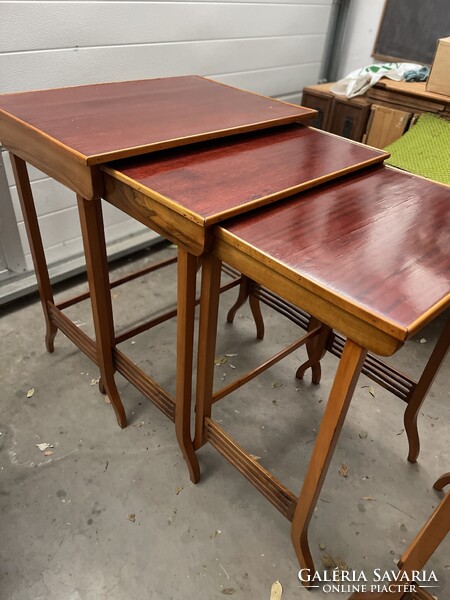 Old sideboard table set, 4 pieces, nestable