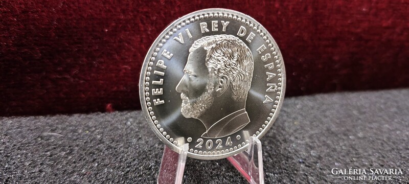 VI. Fülöp spanyol király ezüst colorizált érme – 40 EURO