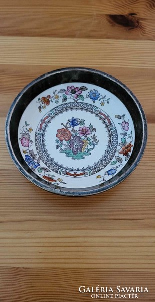 Ezüst szélű régi Angol tálka