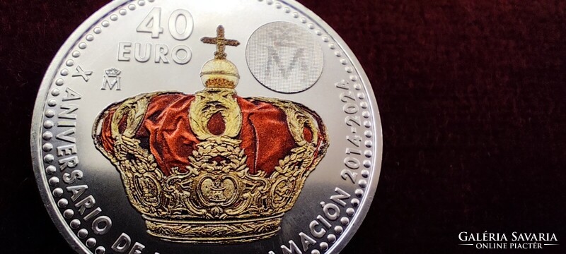 VI. Fülöp spanyol király ezüst colorizált érme – 40 EURO