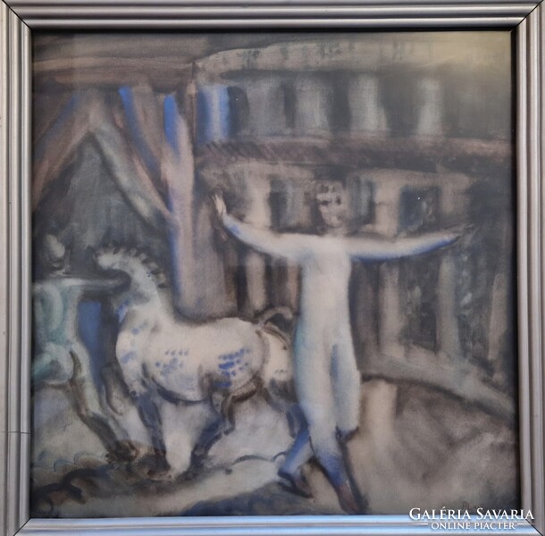 Martyn Ferenc - Cirkusz - vegyes t. -  36x36 cm 1928