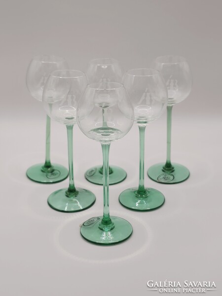 Ajka kristály ÁB biztosító talpas likőrös pohár készlet