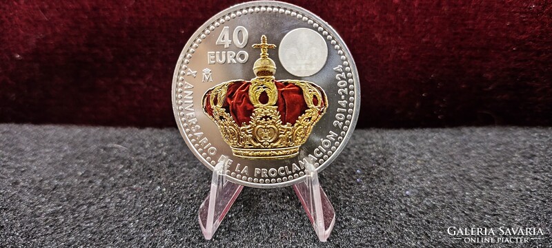 VI. Fülöp spanyol király ezüst colorizált érme – 40 EURO