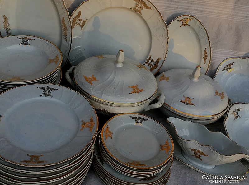 Bernadotte fehér-arany étkészlet 12 sz.