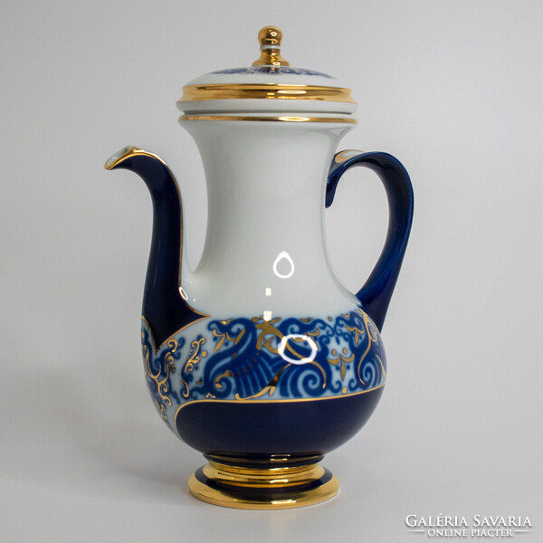 1FT-ról! Hollóházi Cobalt Mátrix mintás kísérleti kávés készlet