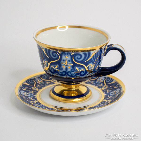 1FT-ról! Hollóházi Cobalt Mátrix mintás kísérleti kávés készlet