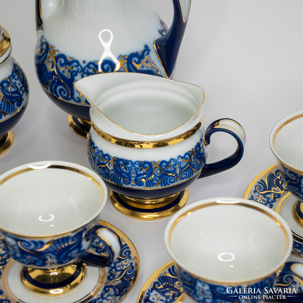 1FT-ról! Hollóházi Cobalt Mátrix mintás kísérleti kávés készlet