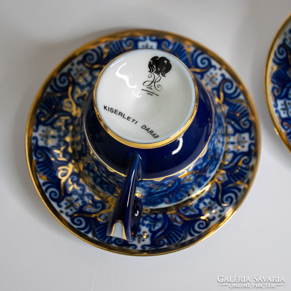 1FT-ról! Hollóházi Cobalt Mátrix mintás kísérleti kávés készlet