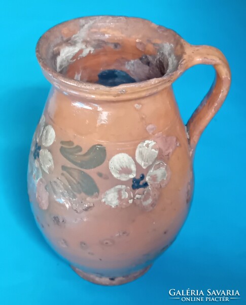 Régi festett népi tejesköcsög