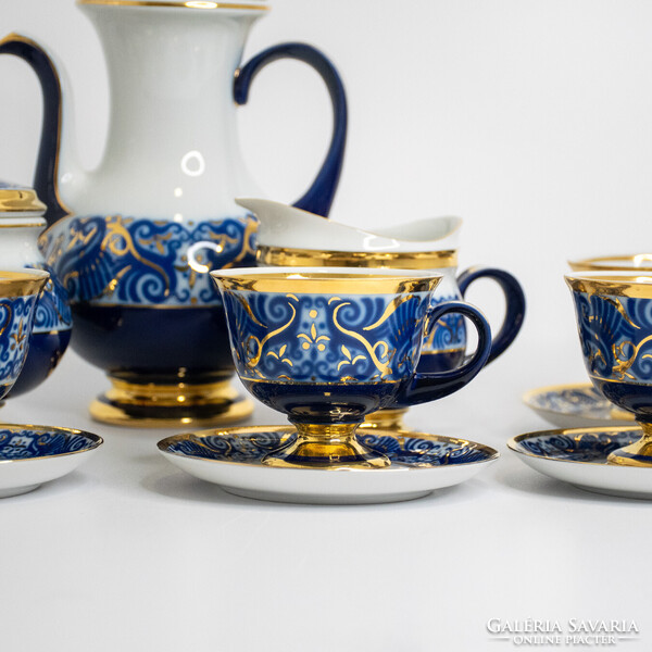 1FT-ról! Hollóházi Cobalt Mátrix mintás kísérleti kávés készlet