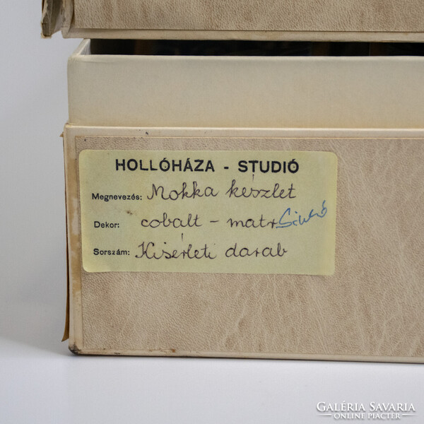 1FT-ról! Hollóházi Cobalt Mátrix mintás kísérleti kávés készlet