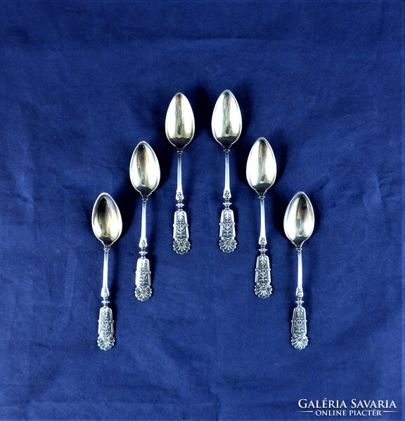 GYÖNYÖRŰ, ANTIK EZÜST KÁVÉS KANALAK, NÉMET, CA. 1890!!!