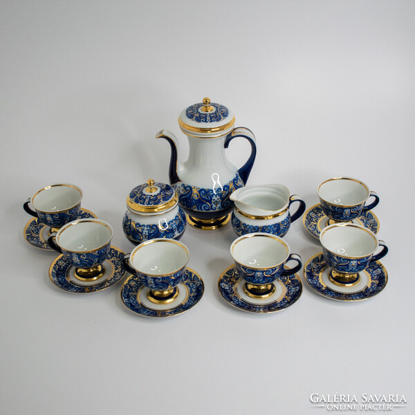 1FT-ról! Hollóházi Cobalt Mátrix mintás kísérleti kávés készlet