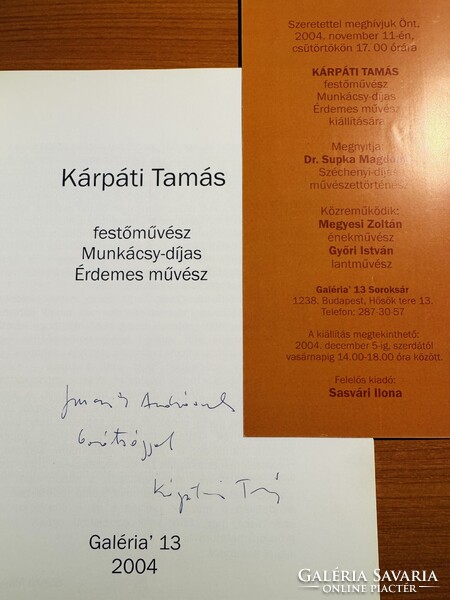 KÁRPÁTI TAMÁS (1949-) Dedikált könyv