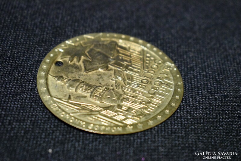 Boldog Karácsonyt ! Sopron karácsonyfadísz fémmunka lemez 5,2 cm