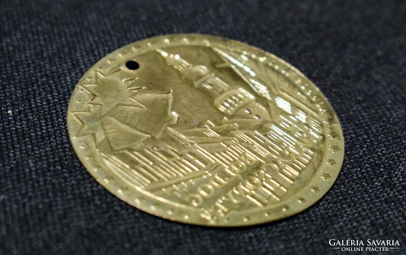 Boldog Karácsonyt ! Sopron karácsonyfadísz fémmunka lemez 5,2 cm