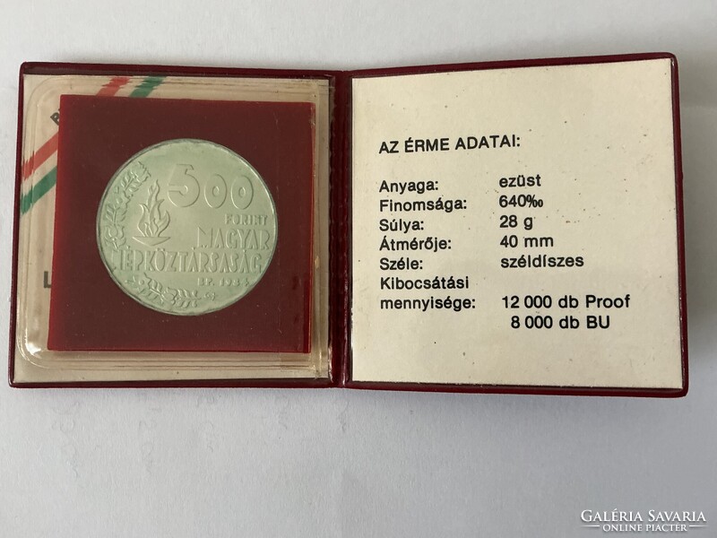 1984. évi Los Angeles Olimpia emlékérem MNB tokban 500 Ft forint 28 gr 640 ezüst