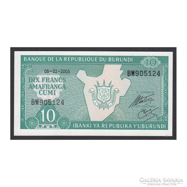 Burundi,10 francs 2005 UNC