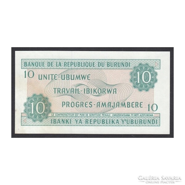 Burundi,10 francs 1986 UNC