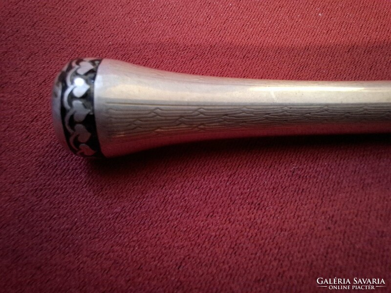 Antik ezüst női cigaretta szipka – 900-as jelzett, niello, 1900-1915 körül