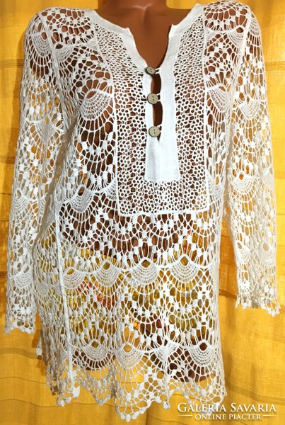 100% pamut csipke luxus női felső tunika blúz