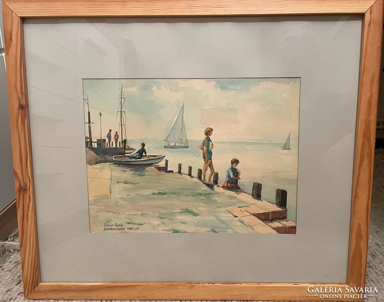 Watercolor portrait, Balatonalmádi (Gyula Takács, July 1967)