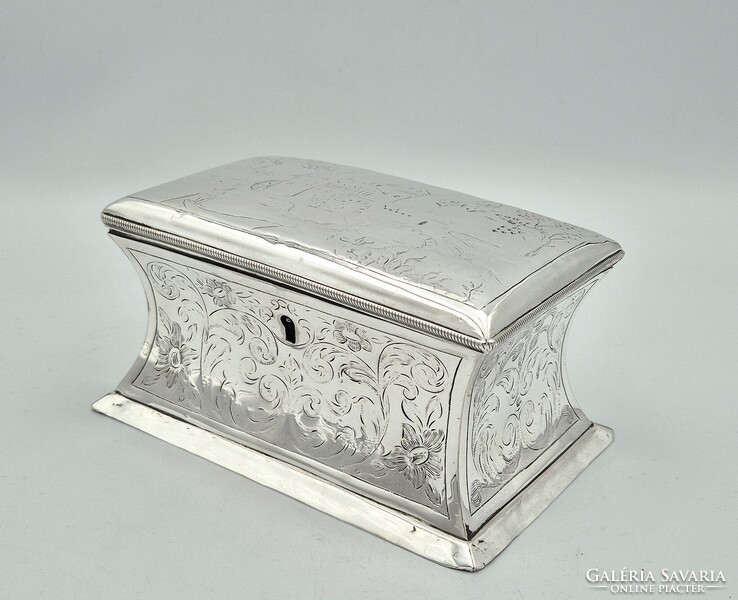 Antik (1832), bécsi ezüst , 13 Lat biedermeier cukordoboz
